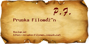 Pruska Filomén névjegykártya